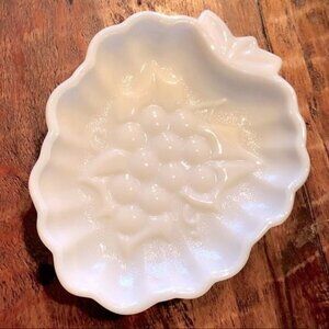 Milk Glass Strawberry Candy/Trinket Dish